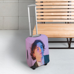 Чехол для чемодана 3D Timothee Chalamet розовый градиент - фото 2
