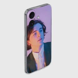 Чехол для iPhone 16 силиконовый с защитой камеры Timothee Chalamet розовый градиент - фото 2