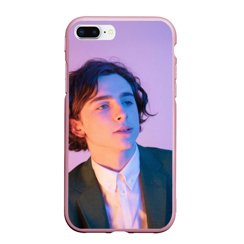 Чехол для iPhone 7Plus/8 Plus матовый с принтом Timothee Chalamet, вид спереди #2