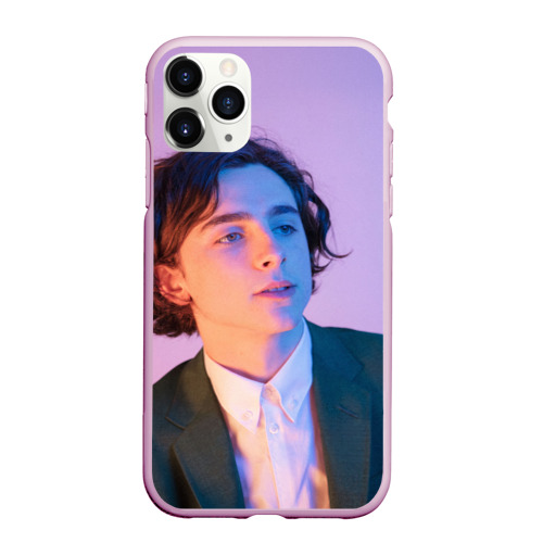 Чехол для iPhone 11 Pro Max матовый Timothee Chalamet розовый градиент, цвет розовый