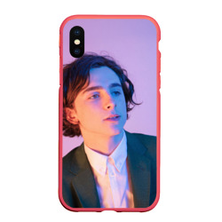 Чехол для iPhone XS Max матовый Timothee Chalamet розовый градиент