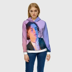 Женская толстовка 3D Timothee Chalamet розовый градиент - фото 2