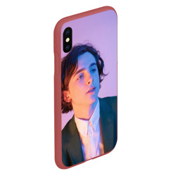 Чехол для iPhone XS Max матовый Timothee Chalamet розовый градиент - фото 2