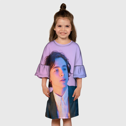 Детское платье 3D Timothee Chalamet розовый градиент, цвет 3D печать - фото 4