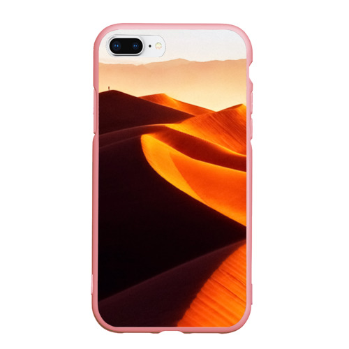 Чехол для iPhone 7Plus/8 Plus матовый с принтом Пустыня дюна барханы, вид спереди #2