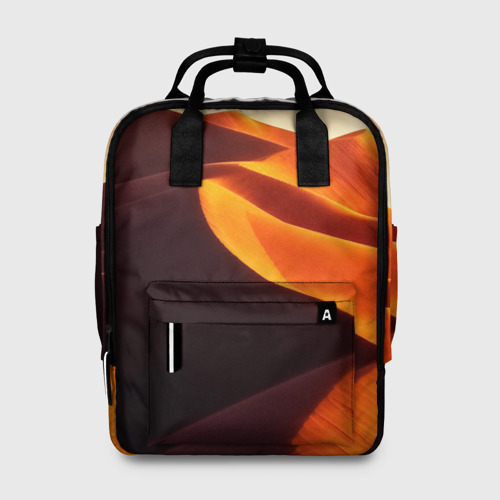 Женский рюкзак 3D с принтом Пустыня дюна барханы, вид спереди #2
