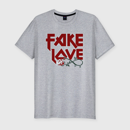 Мужская футболка хлопок Slim Fake Love, цвет меланж