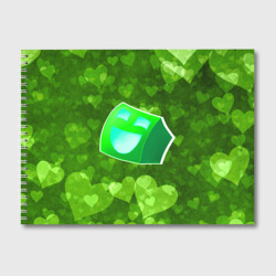 Альбом для рисования Geometry Dash green love