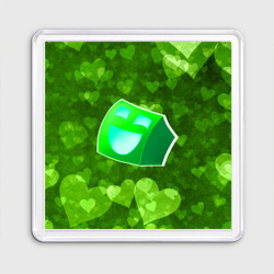 Магнит 55*55 Geometry Dash green love