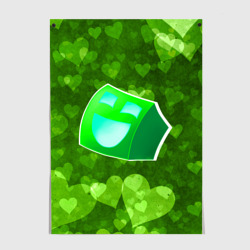 Постер Geometry Dash green love