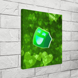 Холст квадратный Geometry Dash green love - фото 2