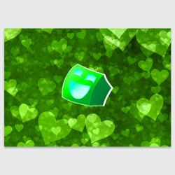 Поздравительная открытка Geometry Dash green love