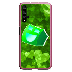 Чехол для Honor 20 Geometry Dash green love