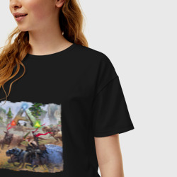 Женская футболка хлопок Oversize Охота Арк Сурвивал - фото 2