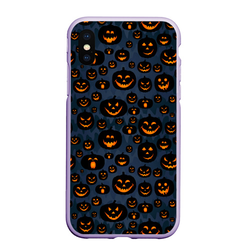 Чехол для iPhone XS Max матовый Halloween, цвет светло-сиреневый