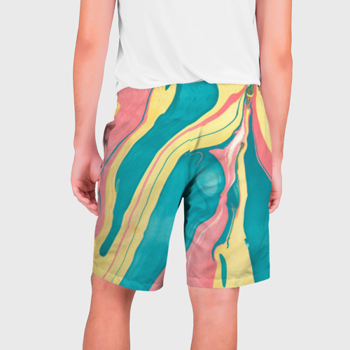 Мужские шорты 3D с принтом Красочный развод, вид сзади #1