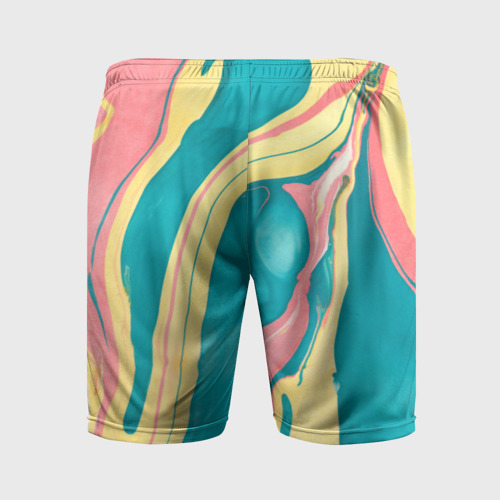 Мужские шорты спортивные с принтом Красочный развод, вид сзади #1