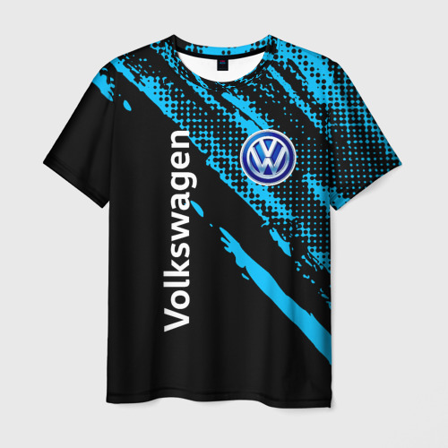 Мужская футболка с принтом Volkswagen Фольксваген, вид спереди №1