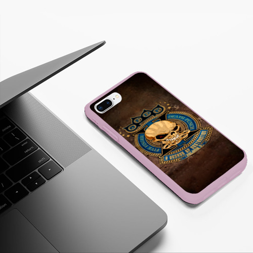 Чехол для iPhone 7Plus/8 Plus матовый A Decade of Destruction - Five Finger Death Punch, цвет розовый - фото 5