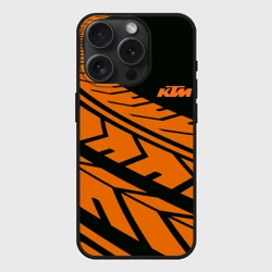 Чехол силиконовый для Apple iPhone 15 Pro Мax матовый Orange KTM КТМ