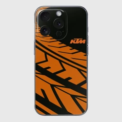 Чехол для iPhone 15 Pro Max силиконовый с защитой камеры Orange KTM КТМ