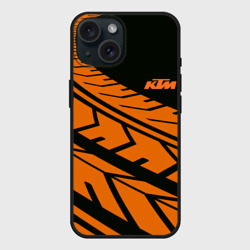 Чехол силиконовый для Apple iPhone 15 матовый Orange KTM КТМ