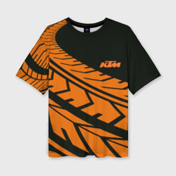Женская футболка oversize 3D Orange KTM КТМ
