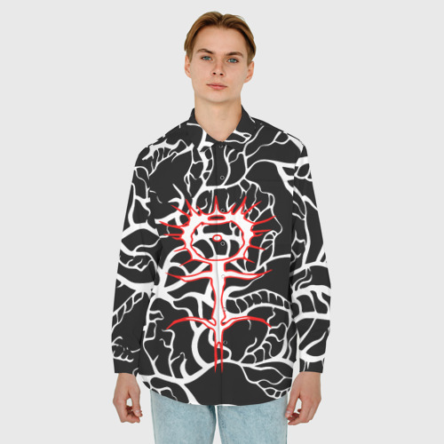 Мужская рубашка oversize 3D Ghostemane, цвет белый - фото 3