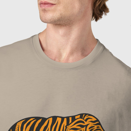 Мужская футболка хлопок Тигровый слон, цвет миндальный - фото 6
