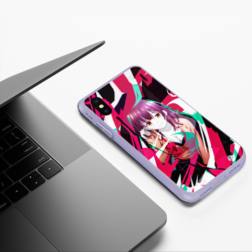 Чехол для iPhone XS Max матовый Sayu Ogiwara, цвет светло-сиреневый - фото 5