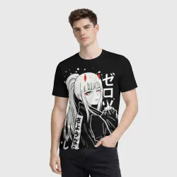 Мужская футболка 3D Darling in the Franxx: Zero Two - фото 2