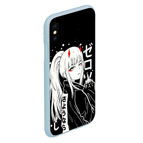 Чехол для iPhone XS Max матовый Darling in the Franxx: Zero Two, цвет голубой - фото 3