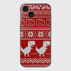 Чехол для iPhone 15 силиконовый с защитой камеры Новогодний гугл