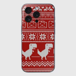 Чехол для iPhone 16 Pro Max силиконовый с защитой камеры Новогодний гугл