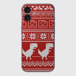 Чехол для iPhone 16 силиконовый с защитой камеры Новогодний гугл