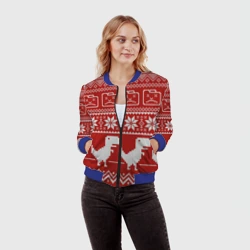 Женский бомбер 3D Новогодний гугл - фото 2