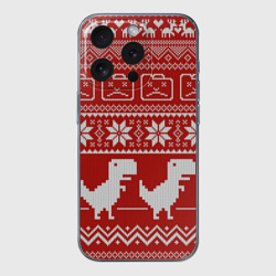 Чехол для iPhone 15 Pro силиконовый с защитой камеры Новогодний гугл