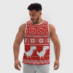 Мужская спортивная майка 3D Новогодний гугл - фото 2