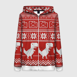 Женская толстовка 3D на молнии Новогодний гугл