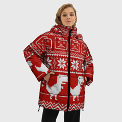 Женская зимняя куртка Oversize Новогодний гугл - фото 2