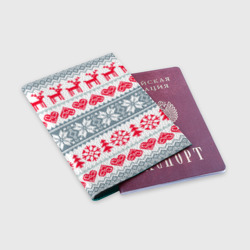 Обложка для паспорта матовая кожа Зимняя любовь - фото 2