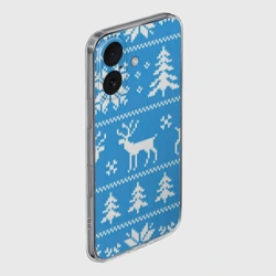 Чехол для iPhone 16 силиконовый с защитой камеры Зимняя-дикая лесная ночь - фото 2