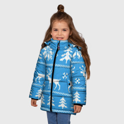 Зимняя куртка для девочек 3D Зимняя-дикая лесная ночь - фото 2