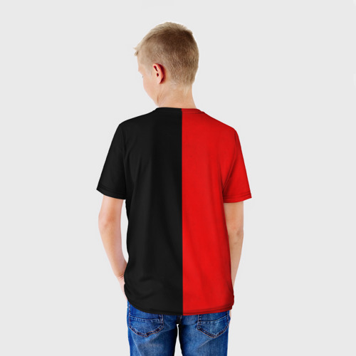 Детская футболка 3D Smail Black and red, цвет 3D печать - фото 4