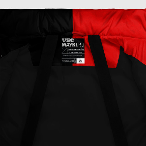 Женская зимняя куртка Oversize Smail Black and red, цвет черный - фото 7