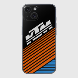 Чехол для iPhone 15 силиконовый с защитой камеры KTM КТМ