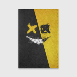 Обложка для паспорта матовая кожа Yellow and Black Emoji