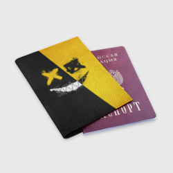 Обложка для паспорта матовая кожа Yellow and Black Emoji - фото 2