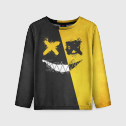 Детский лонгслив 3D Yellow and Black Emoji