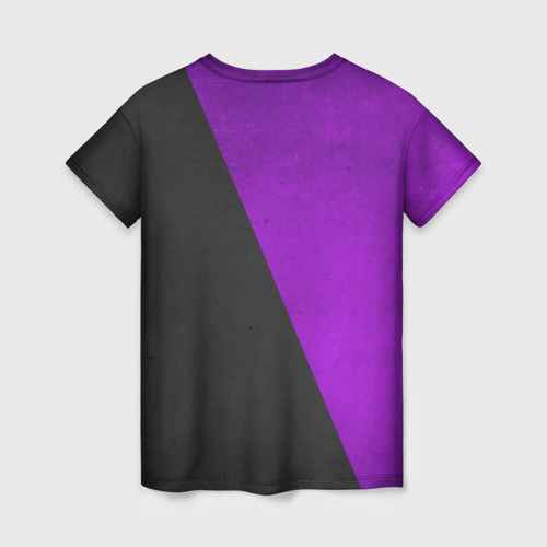 Женская футболка 3D с принтом Purple Smile, вид сзади #1